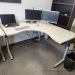 White Powered L Suite Height Adjustable Sit Stand Desk